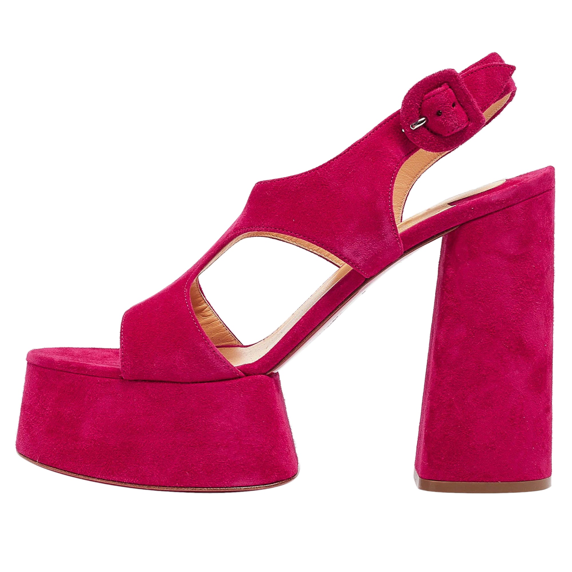 Christian Louboutin Pink Suede Foolish Sandals Size 40