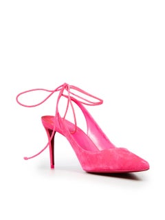 Christian Louboutin Pink Suede Lace Up Kate Heels Size IT 41
