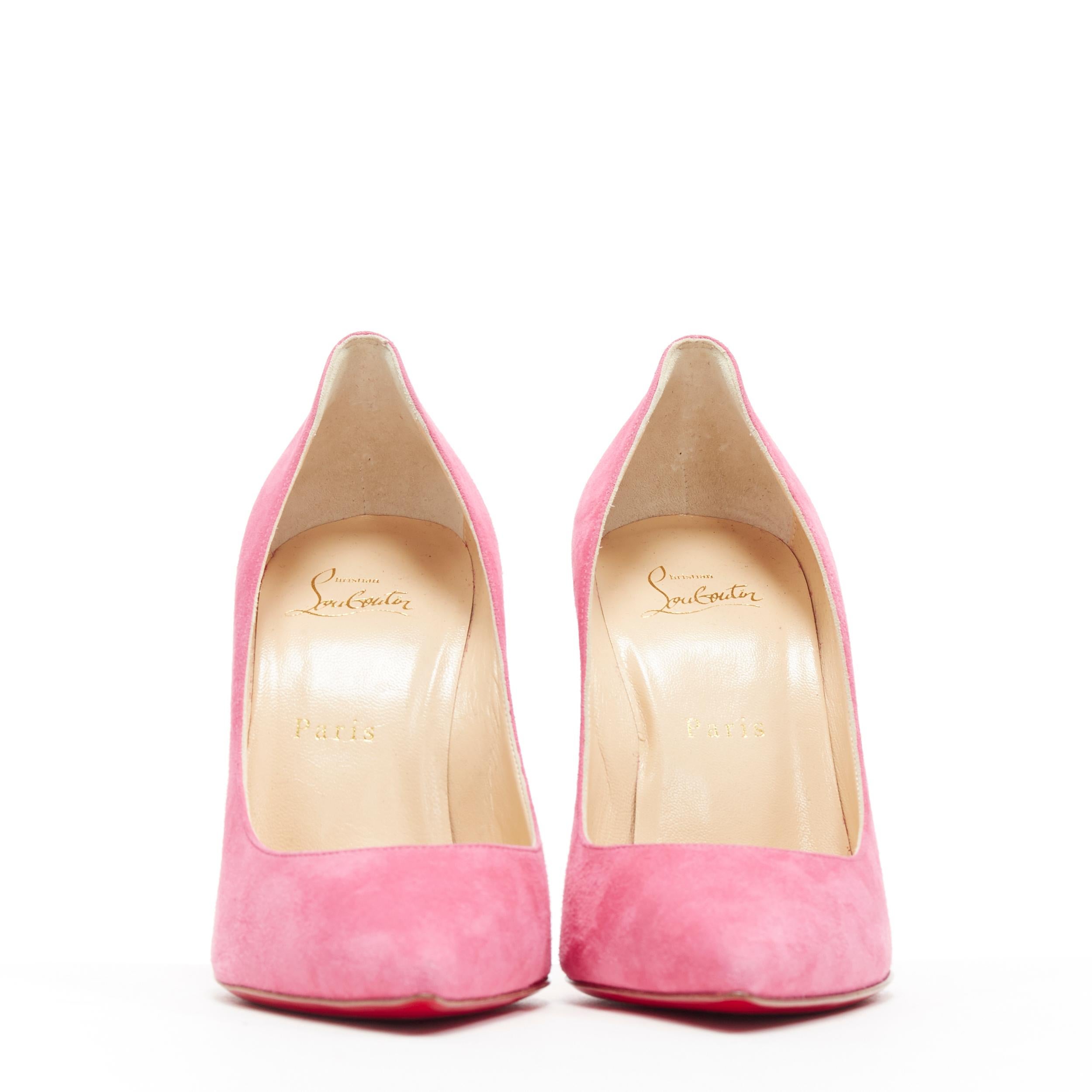 christian louboutin pink suede pumps