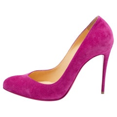 Christian Louboutin Pink Suede Pointed Toe Pumps Size 39.5