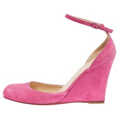 Christian Louboutin Pink Suede Rocaille Pumps Size 41