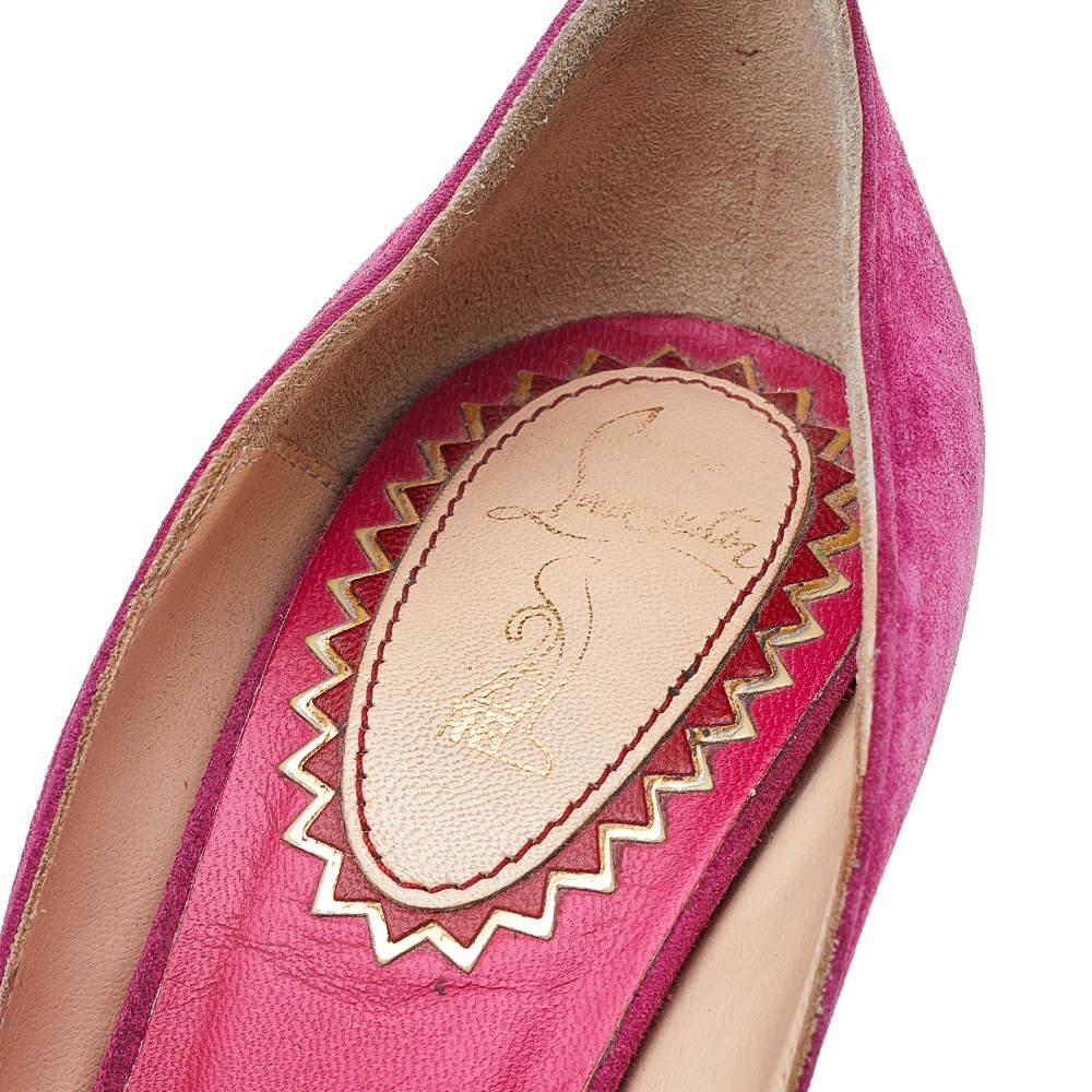 Christian Louboutin Pink Suede Rose Lady Gres 20th Anniversary Collection  For Sale 2