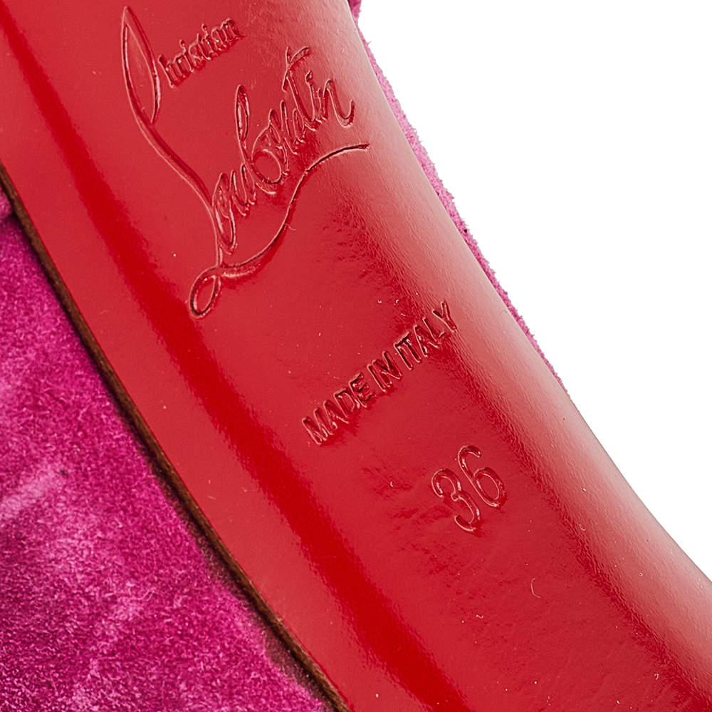 Christian Louboutin Pink Suede Rose Lady Gres 20th Anniversary Collection  For Sale 3