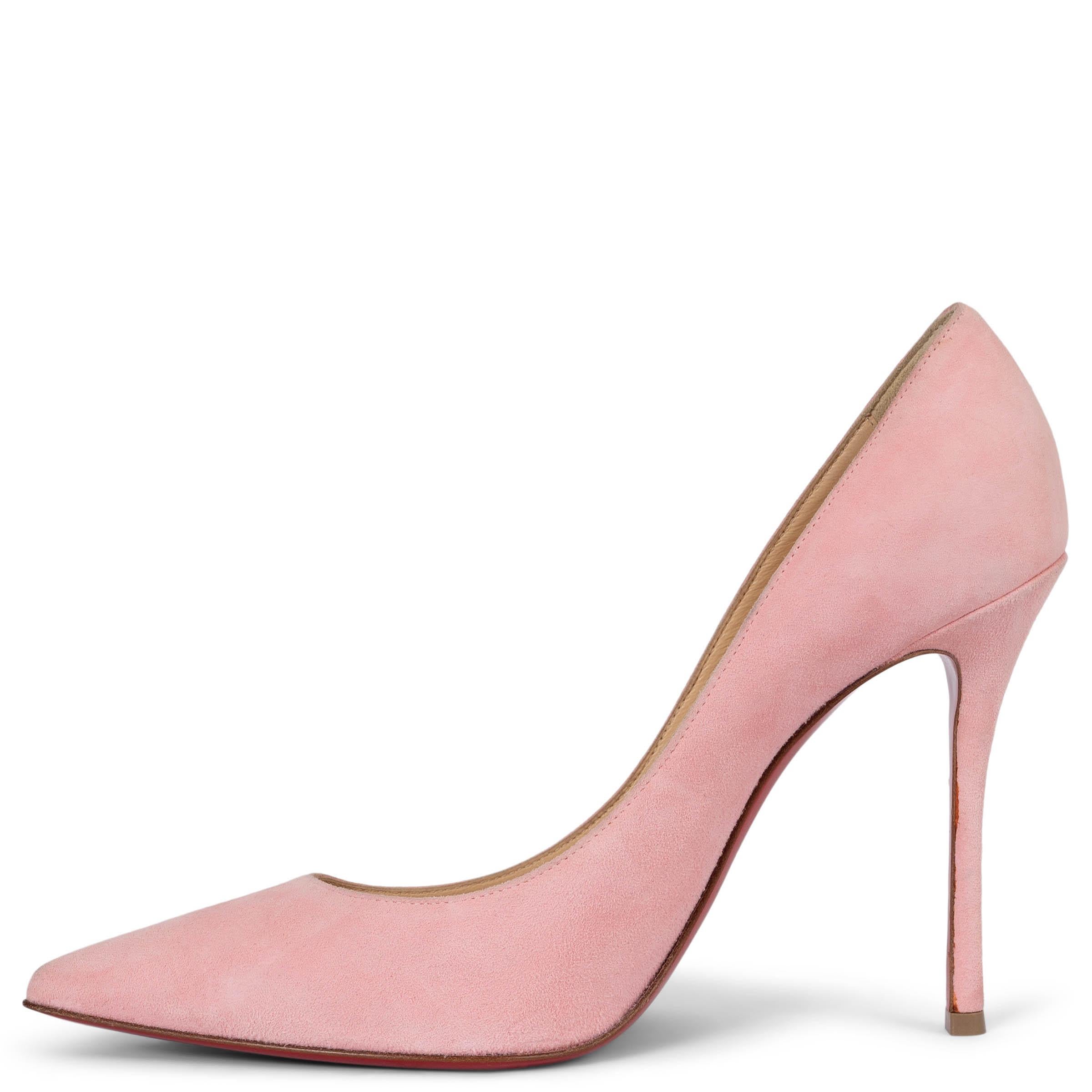 Beige CHRISTIAN LOUBOUTIN pink suede SO KATE Pumps Shoes 38.5