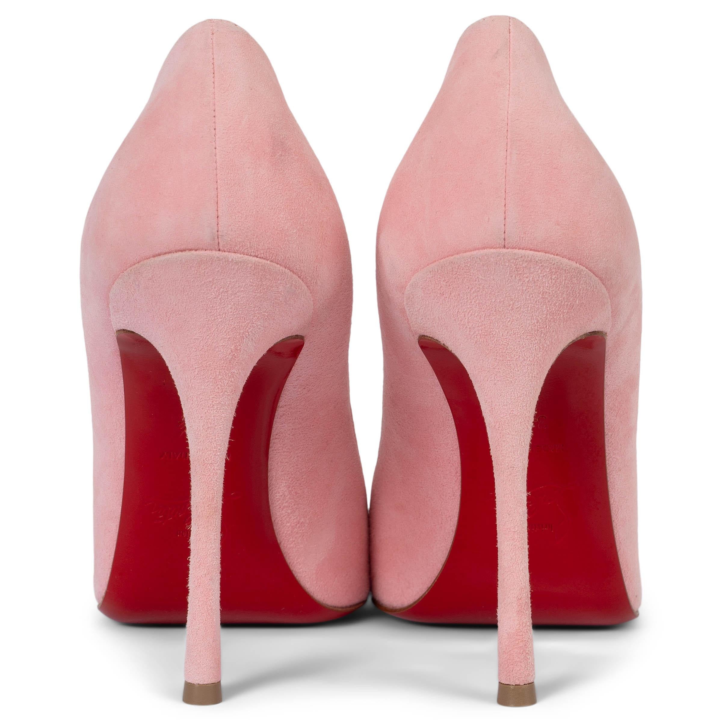 Women's CHRISTIAN LOUBOUTIN pink suede SO KATE Pumps Shoes 38.5