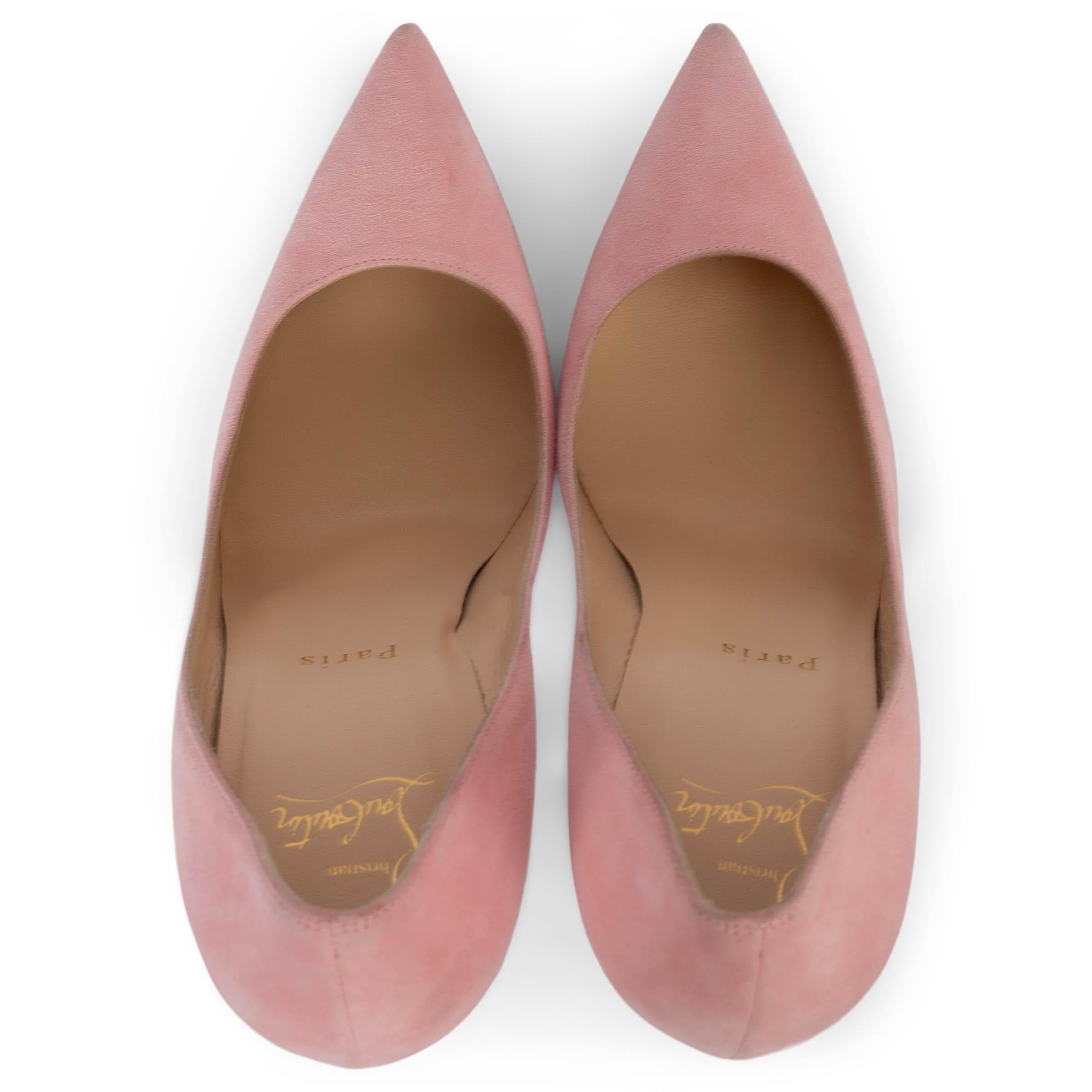 CHRISTIAN LOUBOUTIN pink suede SO KATE Pumps Shoes 38.5 1