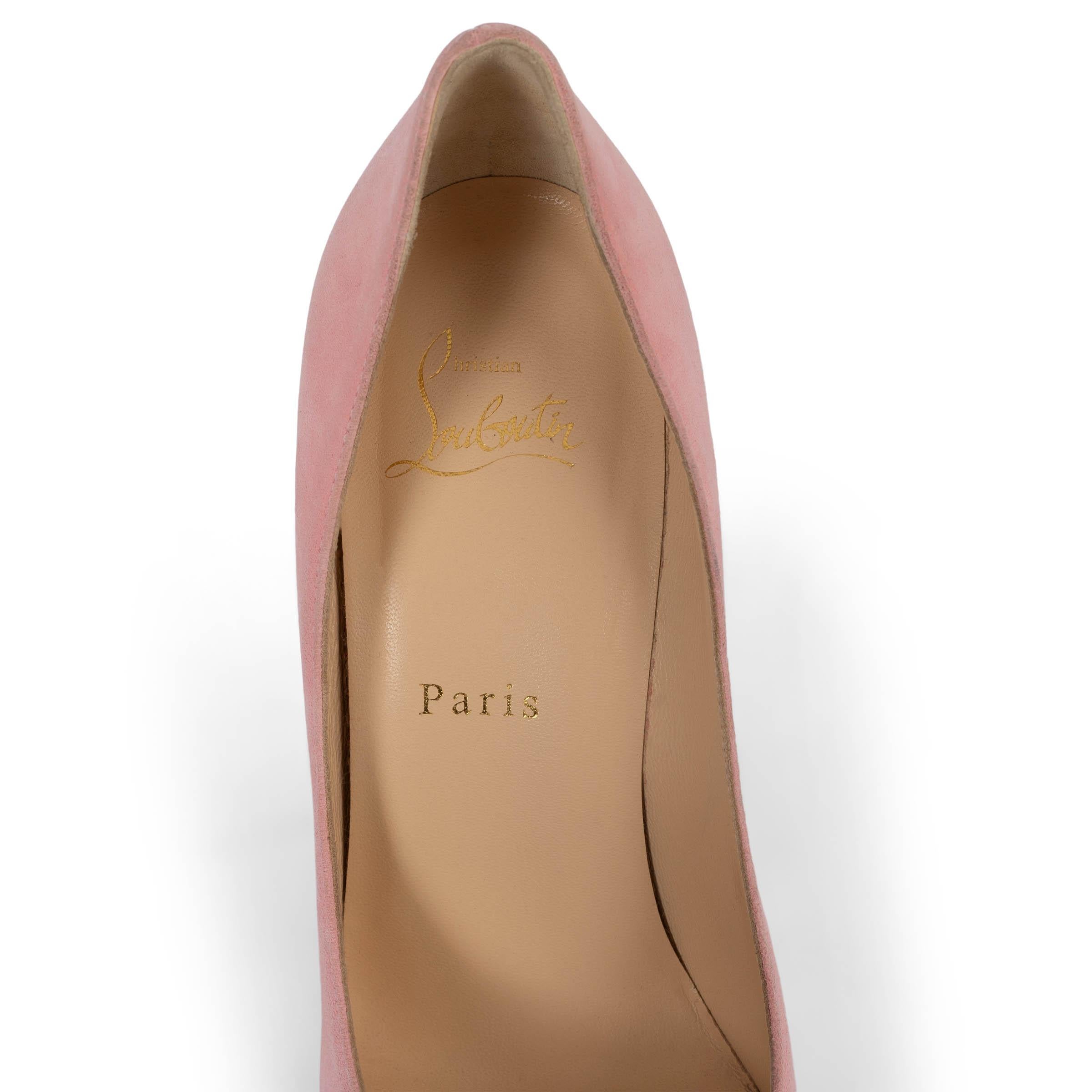 CHRISTIAN LOUBOUTIN pink suede SO KATE Pumps Shoes 38.5 2