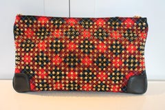Christian Louboutin Plaid Spiked Clutch