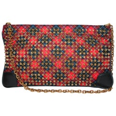 Christian Louboutin Plaid Spiked Clutch