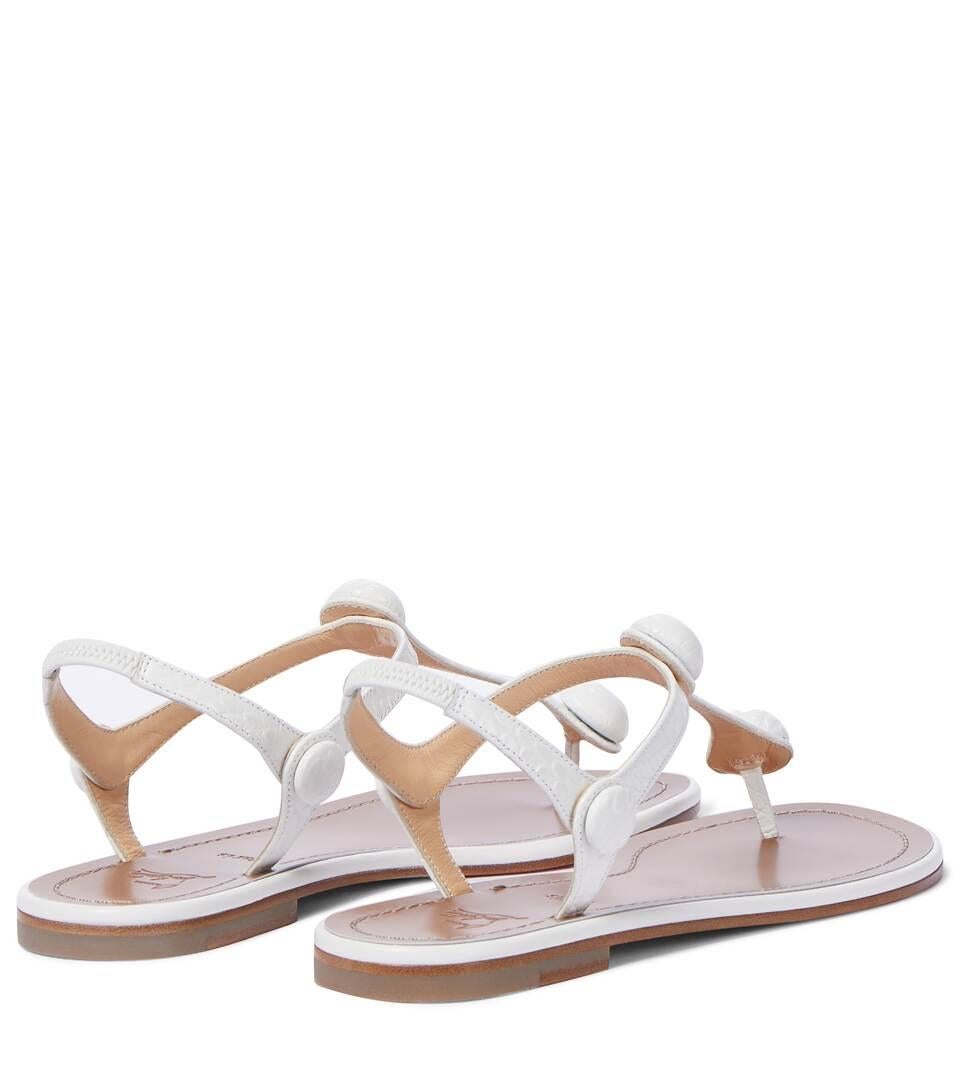 Christian Louboutin Planet Ball White Leather Sandals Sz 36 For Sale 1