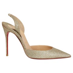 CHRISTIAN LOUBOUTIN - Escarpins « EVER 100 » à mini paillettes en métal plat, taille 37,5