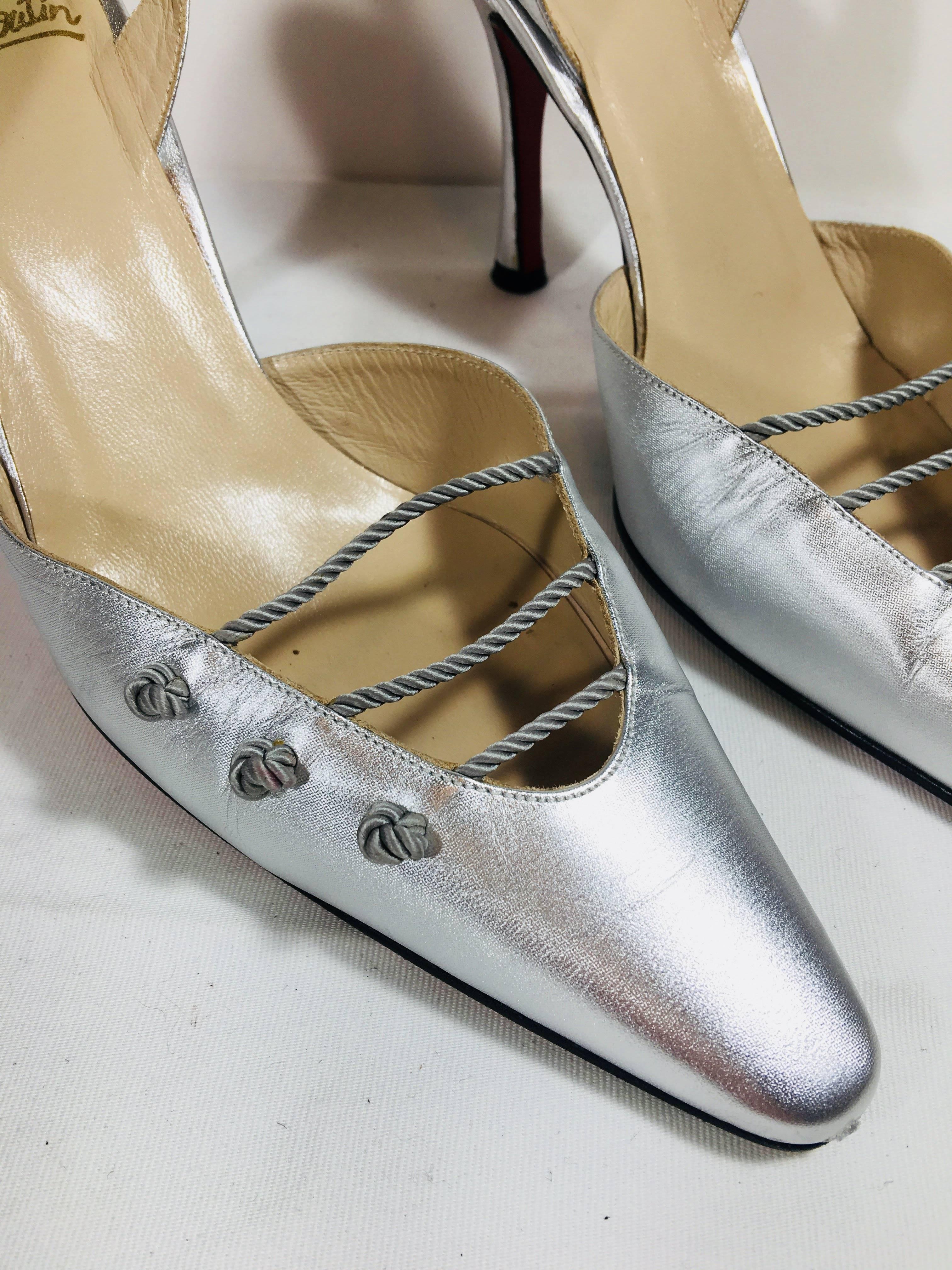 Christian Louboutin Pointed Toe Slingbacks In Excellent Condition In Bridgehampton, NY