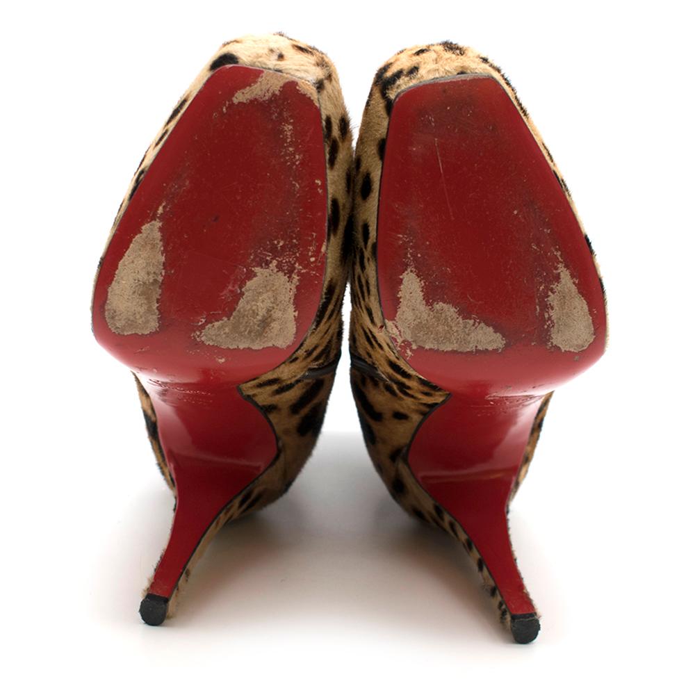 Christian Louboutin Pony Hair Leopard Print Ankle Boot Heels	SIZE 38.5 1