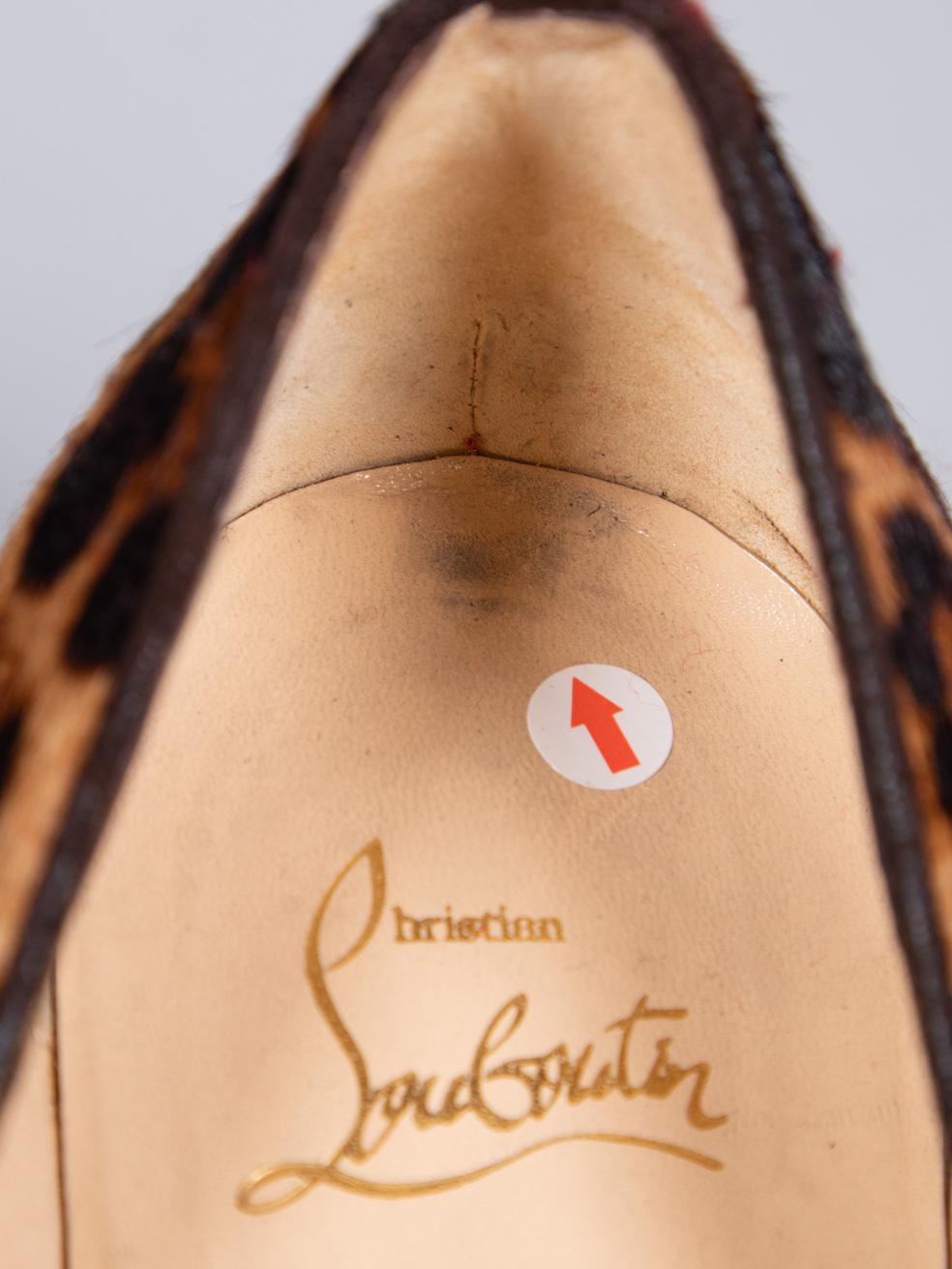 Christian Louboutin Pony Hair Leopard Print Wedges Size IT 40 1