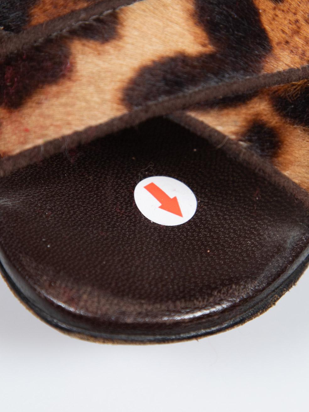 Christian Louboutin Pony Hair Leopard Print Wedges Size IT 40 2