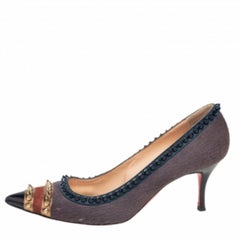 Christian Louboutin Pony Hair Malabar Hill Spiked Pointed Toe Pumps Size 37.5