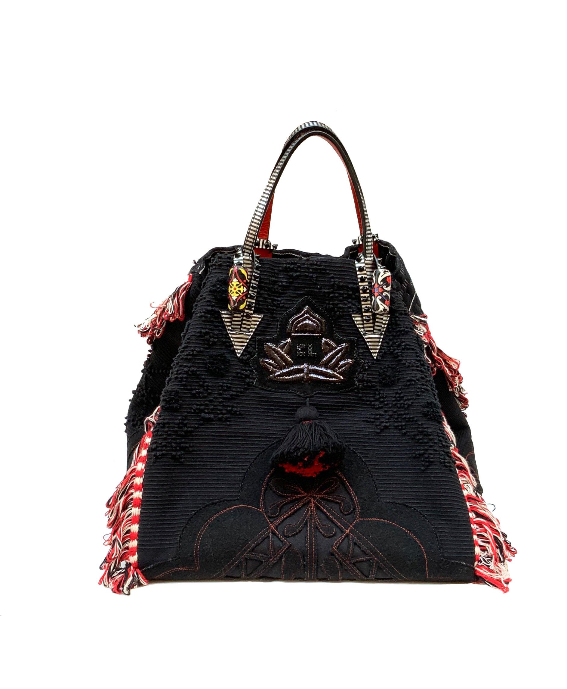 Christian Louboutin Portugaba Schwarze Tragetasche im Zustand „Hervorragend“ in Geneva, CH
