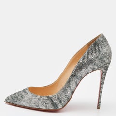 Christian Louboutin Printed Glitter Pigalle Follies Pointed Toe Pumps Size 38.5