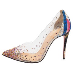 Christian Louboutin Printed Lurex Fabric and PVC Degrastrass Pumps Size 36