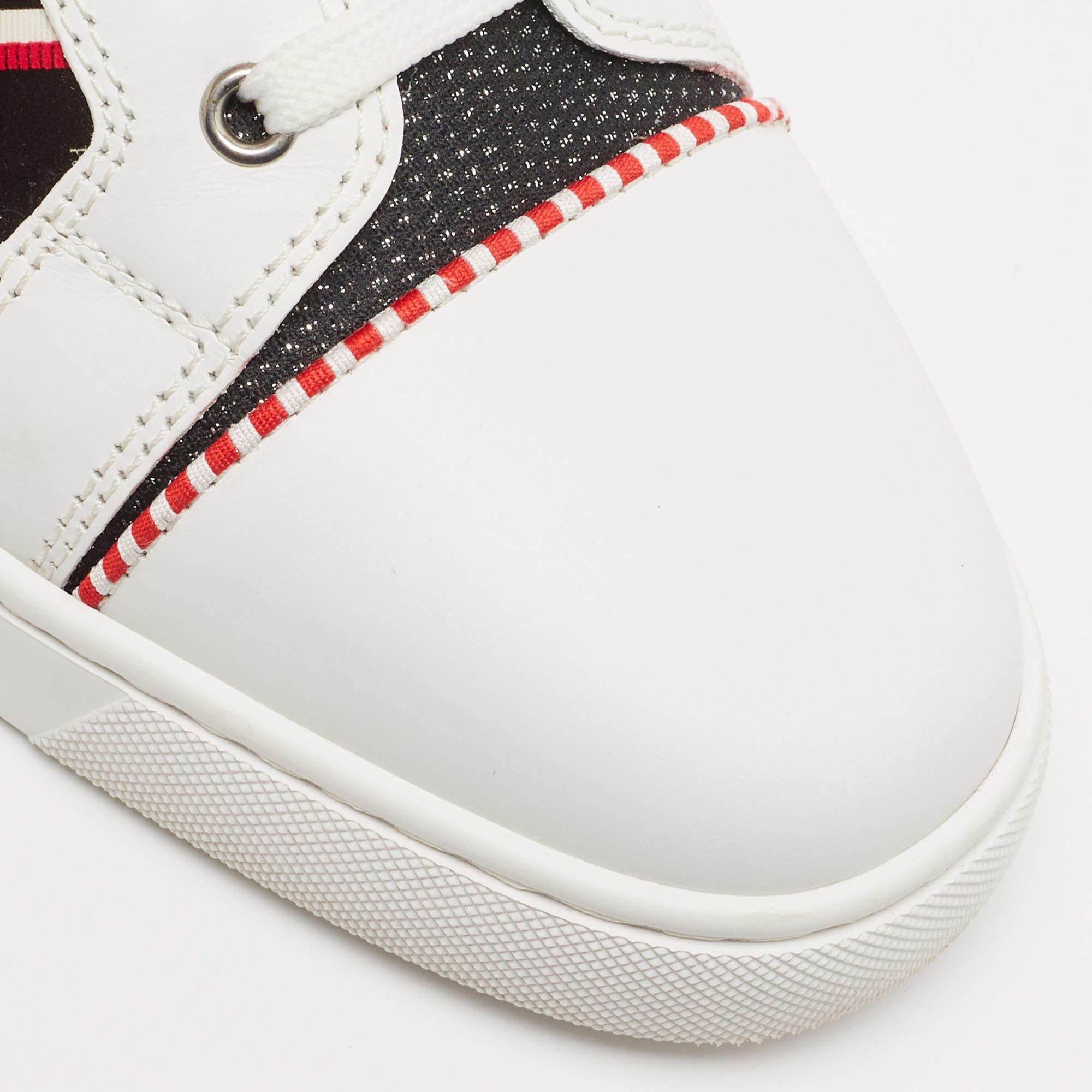 Christian Louboutin Printed Patent and Leather Orlato Sneakers Size 42.5 For Sale 2