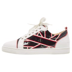 Used Christian Louboutin Printed Patent and Leather Orlato Sneakers Size 42.5