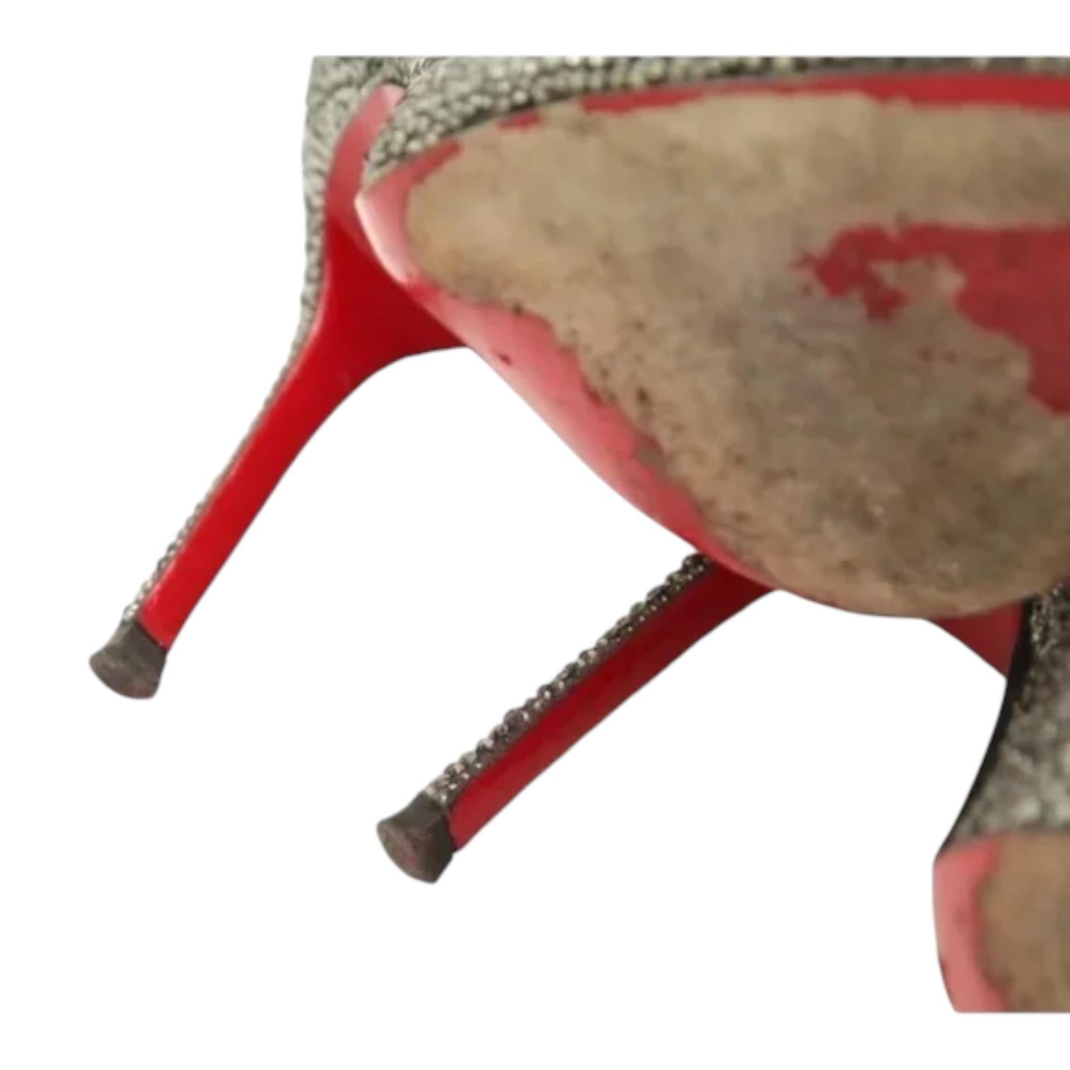 CHRISTIAN LOUBOUTIN Pump Kristall Schwarz Wildleder Sexy Strass Peep Toe Heels 38 $3295 im Angebot 9