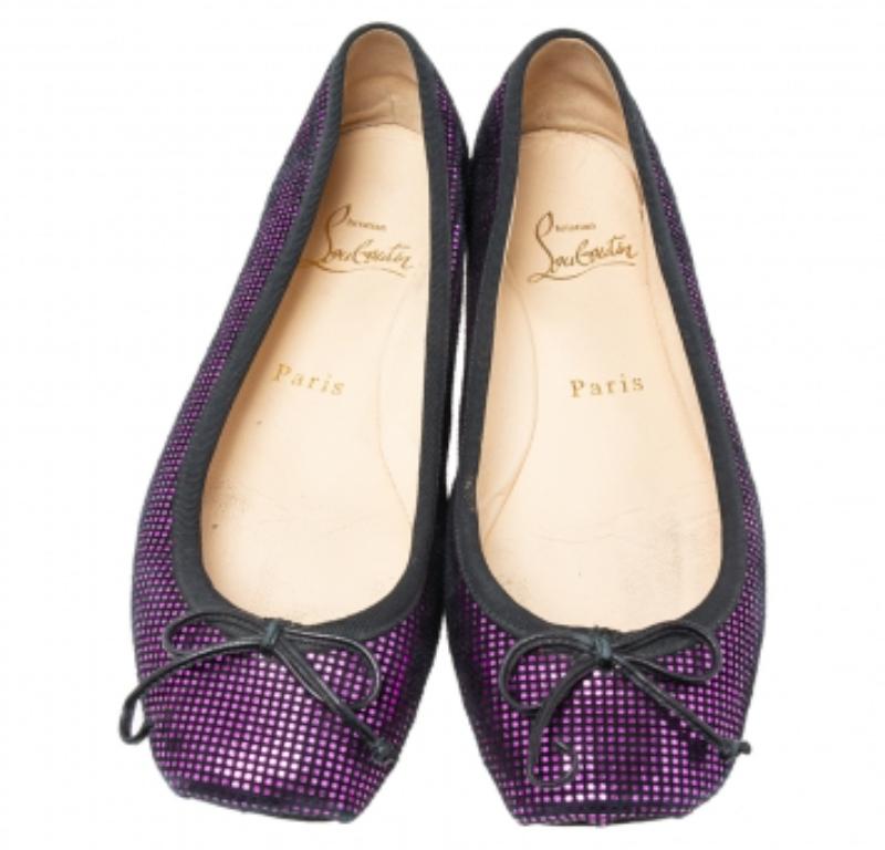 Christian Louboutin Bailarinas Rosella de ante morado/negro Talla 37 en Bueno estado para la venta en Dubai, Al Qouz 2