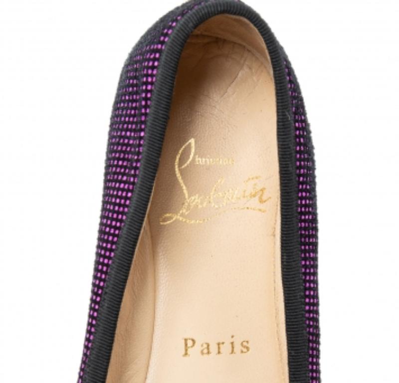 Christian Louboutin Bailarinas Rosella de ante morado/negro Talla 37 en venta 2