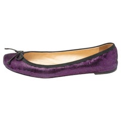 Christian Louboutin Bailarinas Rosella de ante morado/negro Talla 37