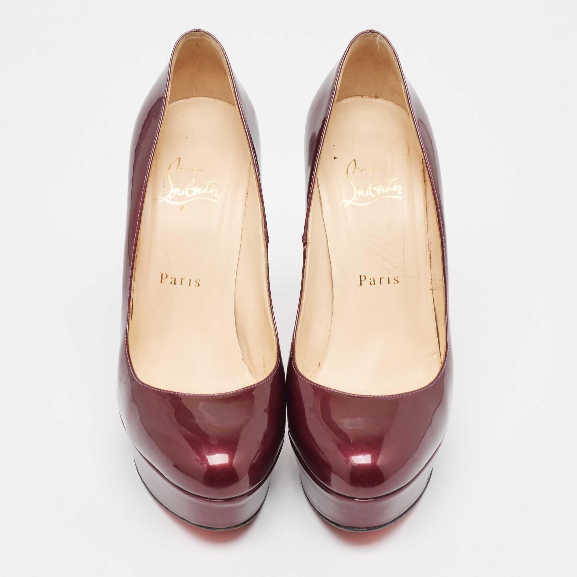 Marrone Christian Louboutin Viola Brevetto Bianca Pumps Taglia 37,5 in vendita