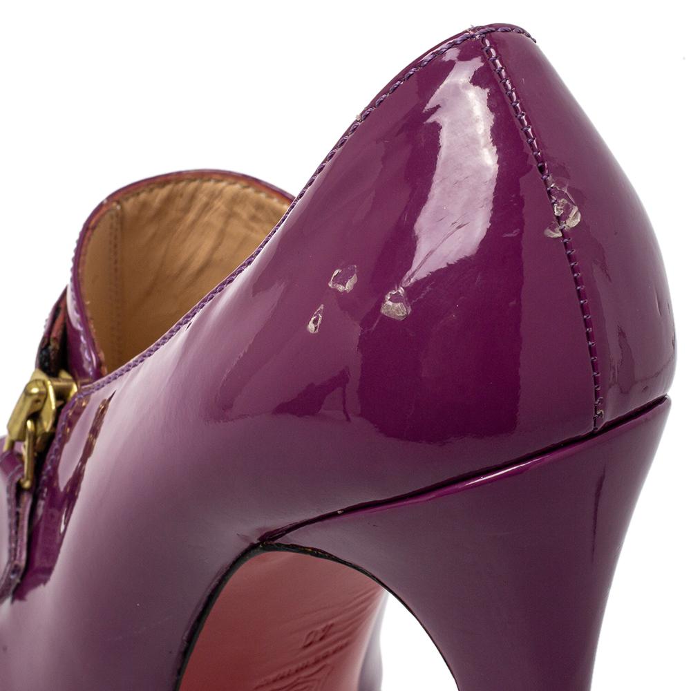 Christian Louboutin Purple Patent Leather Loafer Pumps Size 40 1