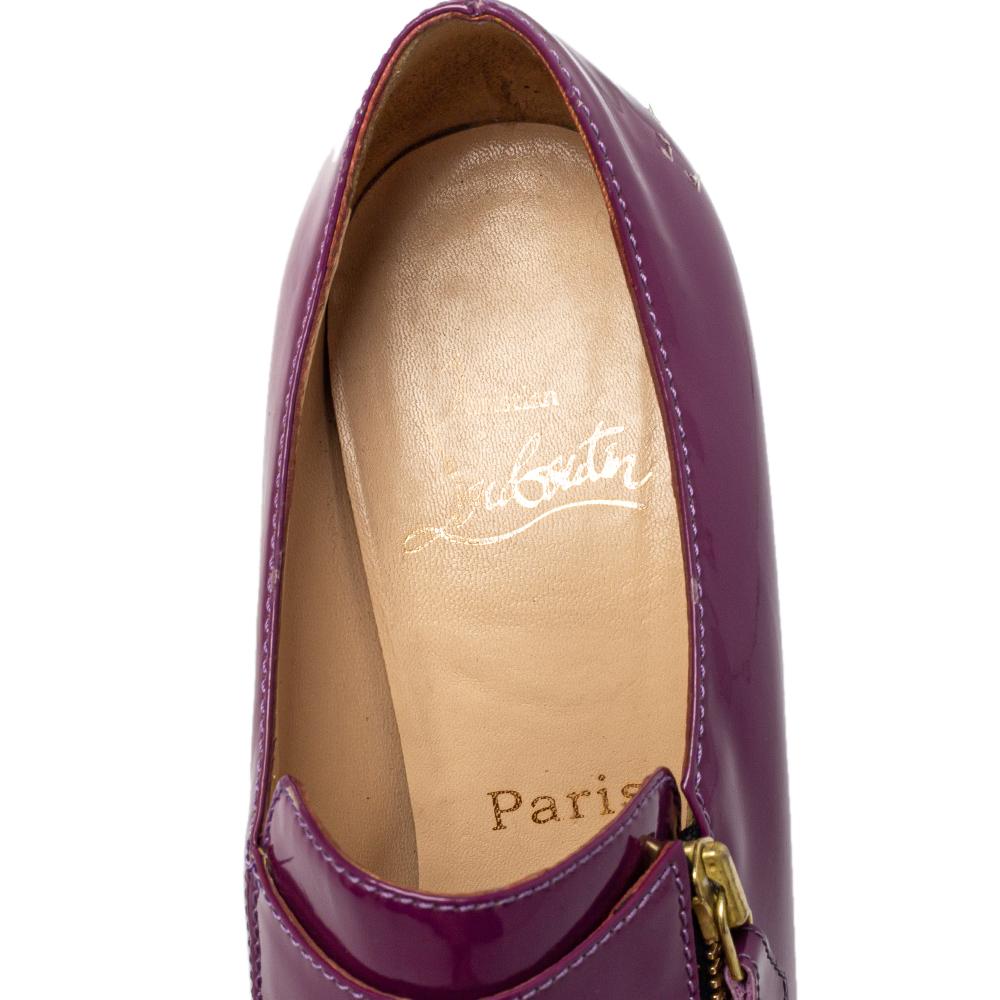 Christian Louboutin Purple Patent Leather Loafer Pumps Size 40 2