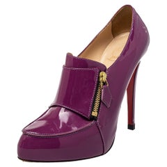 Christian Louboutin Purple Patent Leather Loafer Pumps Size 40