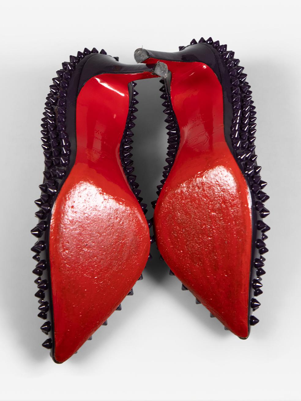 Christian Louboutin Purple Patent Pigalle Spike Pumps Size IT 36.5 In Good Condition In London, GB