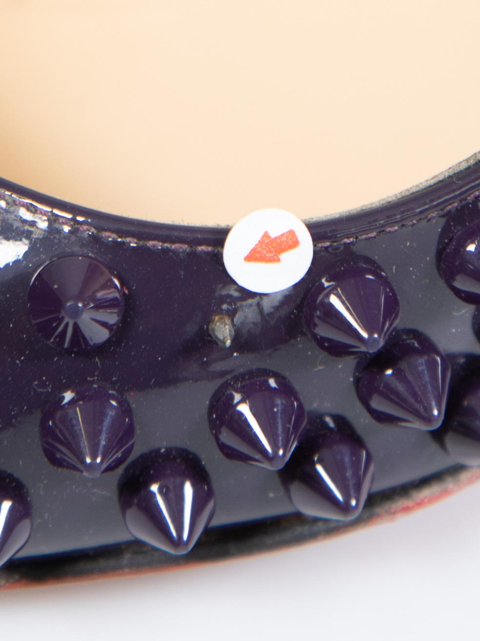 Christian Louboutin Purple Patent Pigalle Spike Pumps Size IT 36.5 3