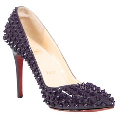 Christian Louboutin Purple Patent Pigalle Spike Pumps Size IT 36.5