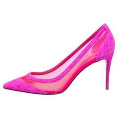 Christian Louboutin Purple/Pink Suede And Mesh Galativi Pumps Size 38