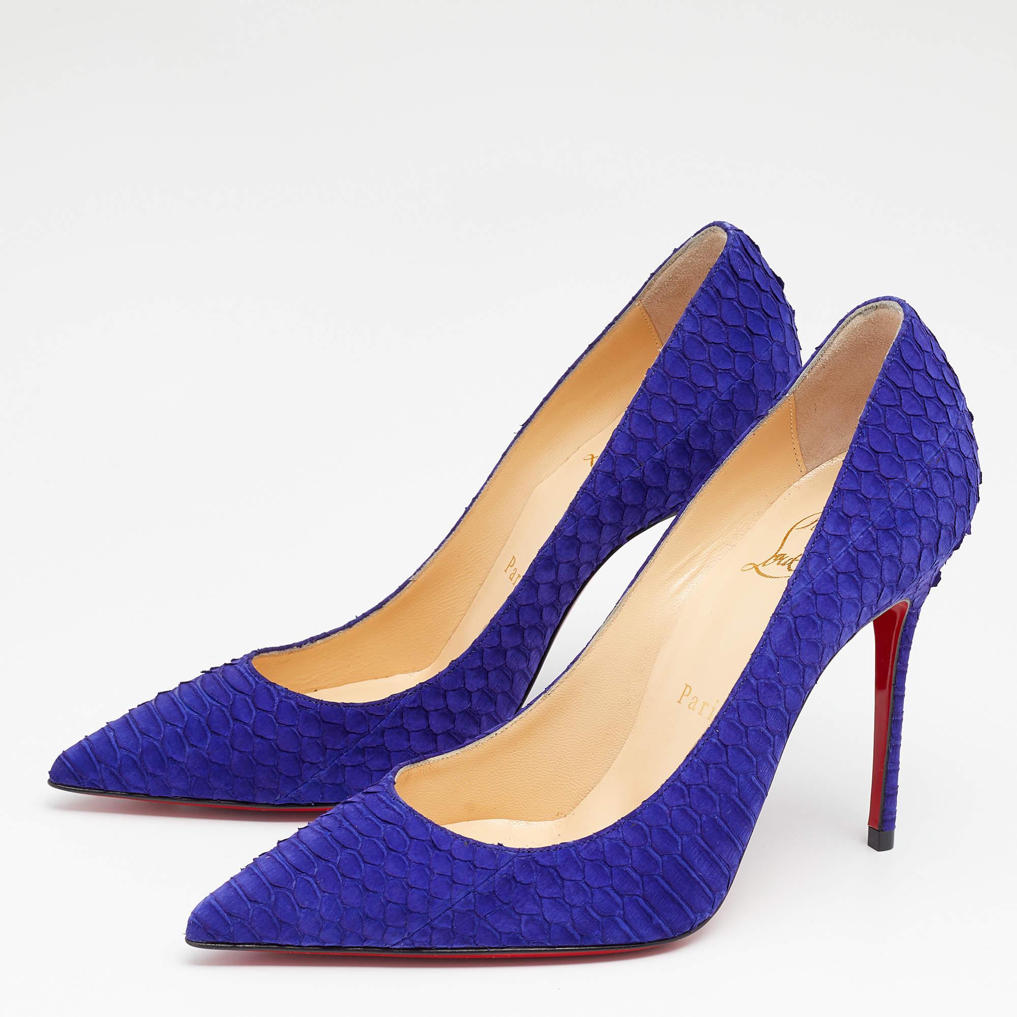 Christian Louboutin Purple Python Leather Decollete Pumps Size 36 3
