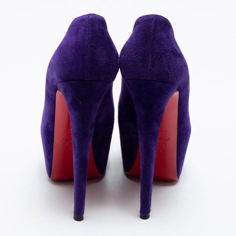 Christian Louboutin Purple Suede Daffodile Platform Pumps Size 37 For
