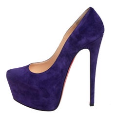 Christian Louboutin Purple Suede Daffodile Platform Pumps Size 37