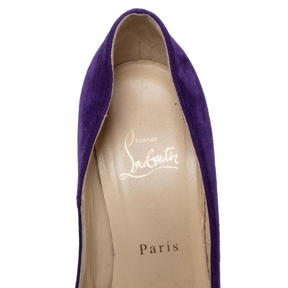Christian Louboutin, camoscio viola, piattaforma Daffodile, dimensioni 38.5 1