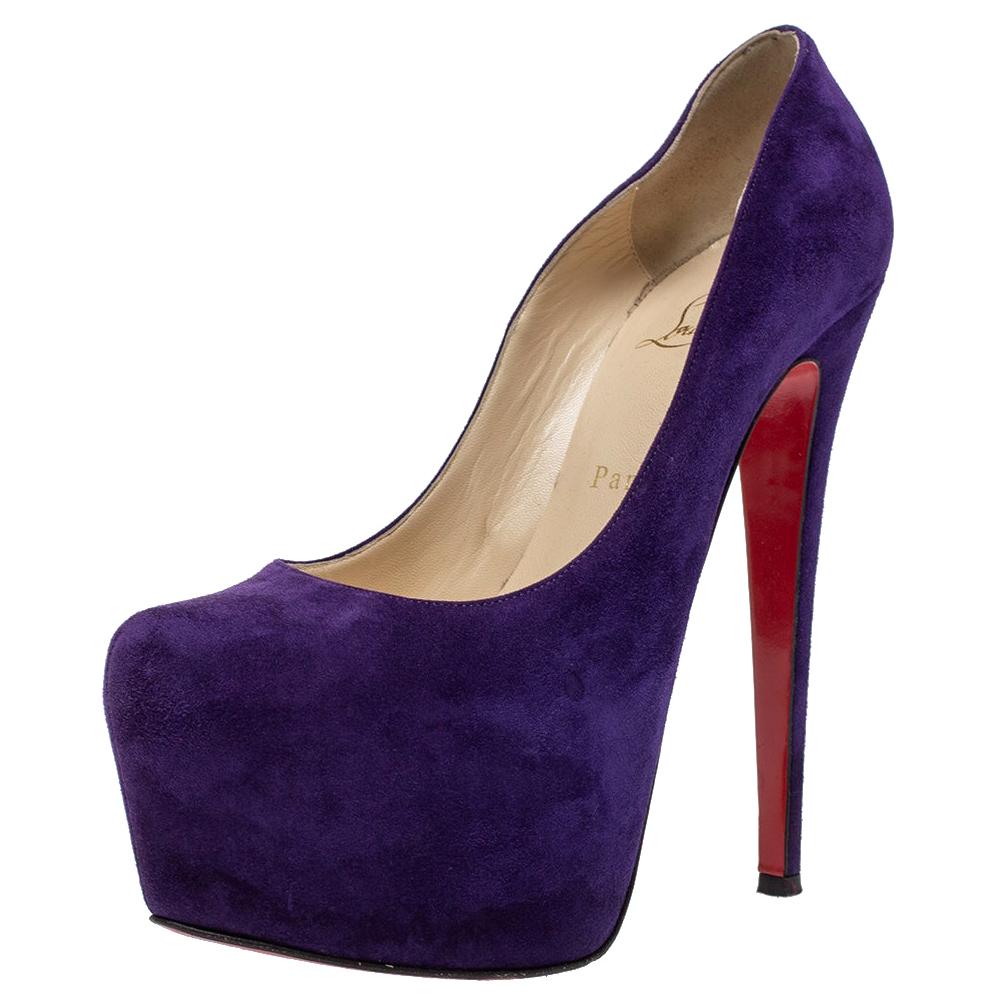 CHRISTIAN LOUBOUTIN Size 6.5 Purple Suede Sandals – Labels Luxury