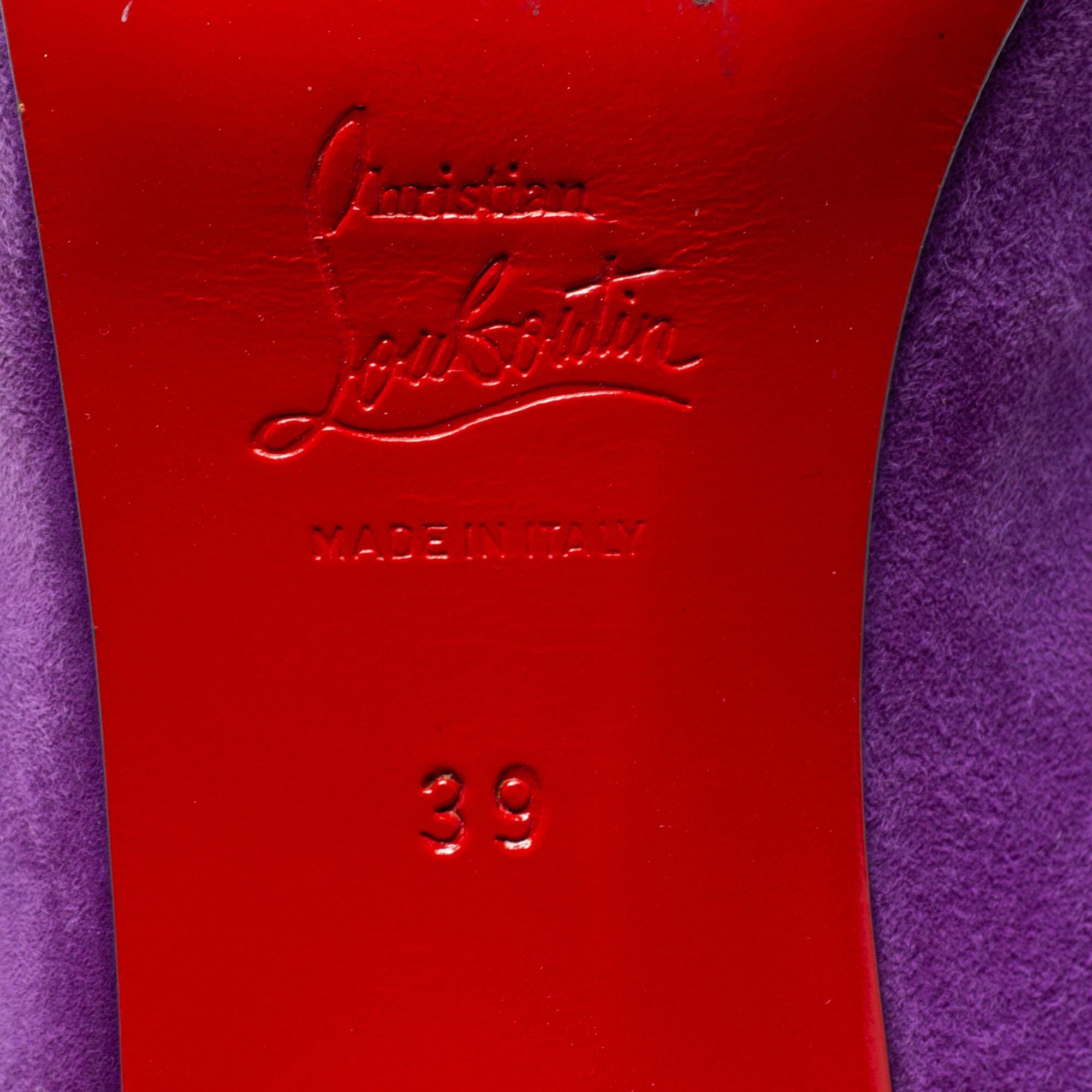 Christian Louboutin Purple Suede No Prive Slingback Pumps Size 39 1