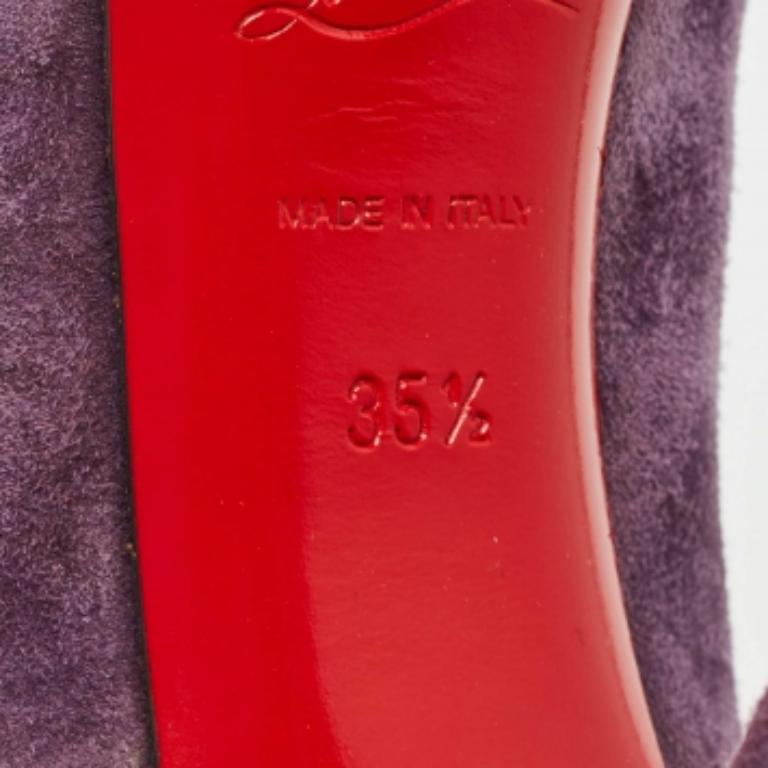Christian Louboutin Botines con cordones en la puntera de ante morado Tamaño 35.5 en venta 3