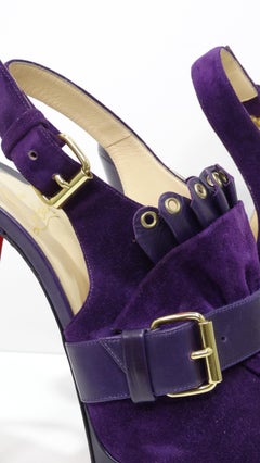 Christian Louboutin Lila Wildleder Plateau-Pumps