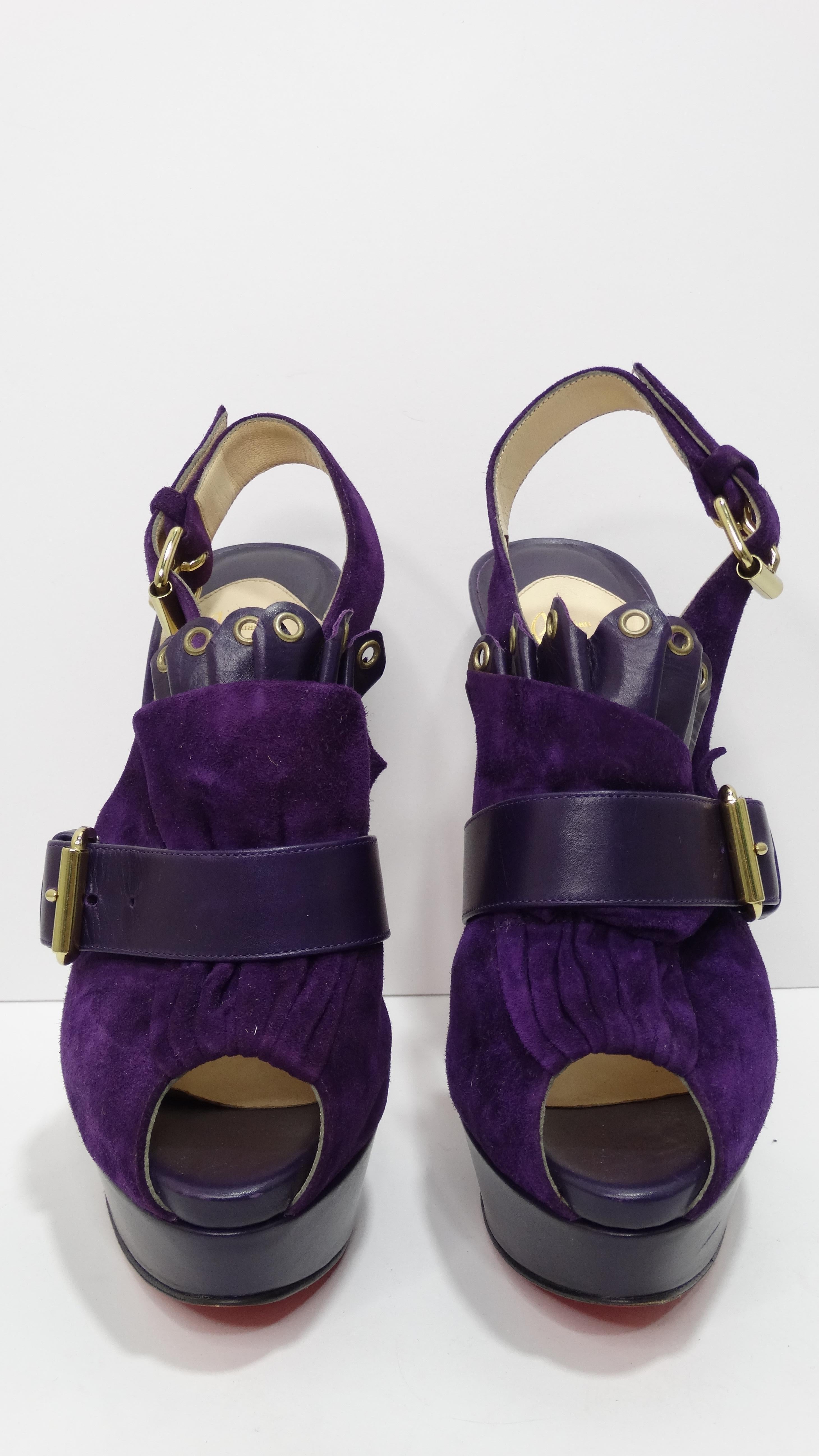 purple platform heels