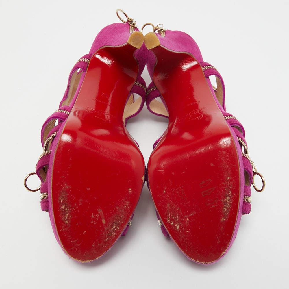 Christian Louboutin Purple Suede Rodita Sandals Size 36 For Sale 1