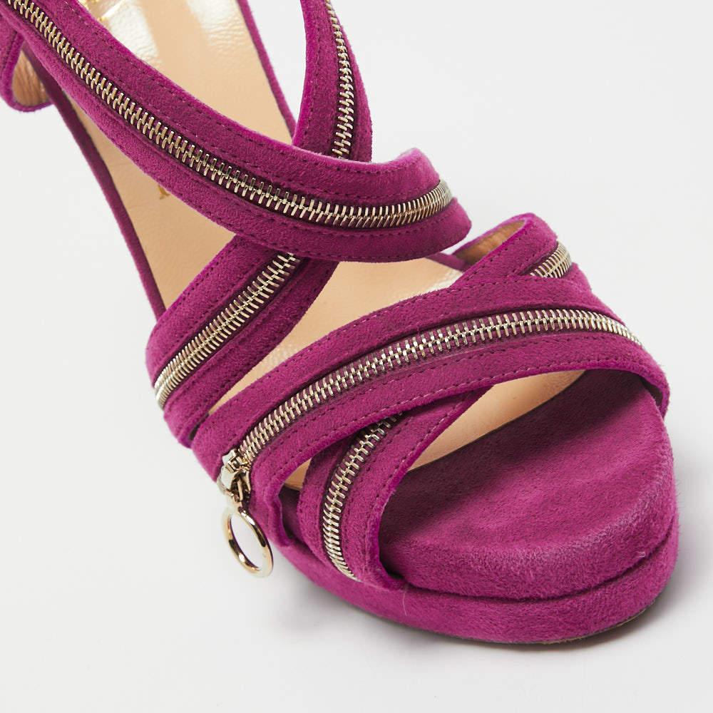 Christian Louboutin Purple Suede Rodita Sandals Size 36 For Sale 2