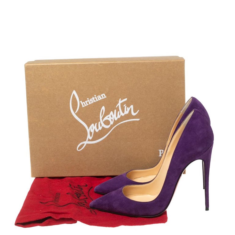 CHRISTIAN LOUBOUTIN Size 6.5 Purple Suede Sandals – Labels Luxury