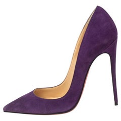 Used Christian Louboutin Purple Suede So Kate Pumps Size 37